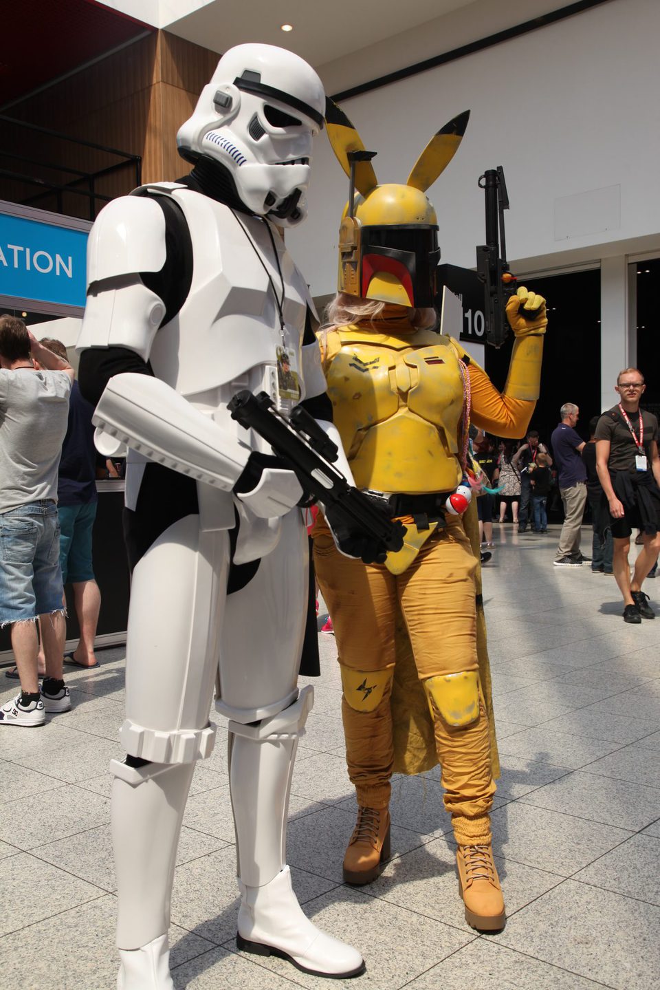 Boba Fett Pikachu and Stormtrooper Cosplay in Star Wars Celebration 2016