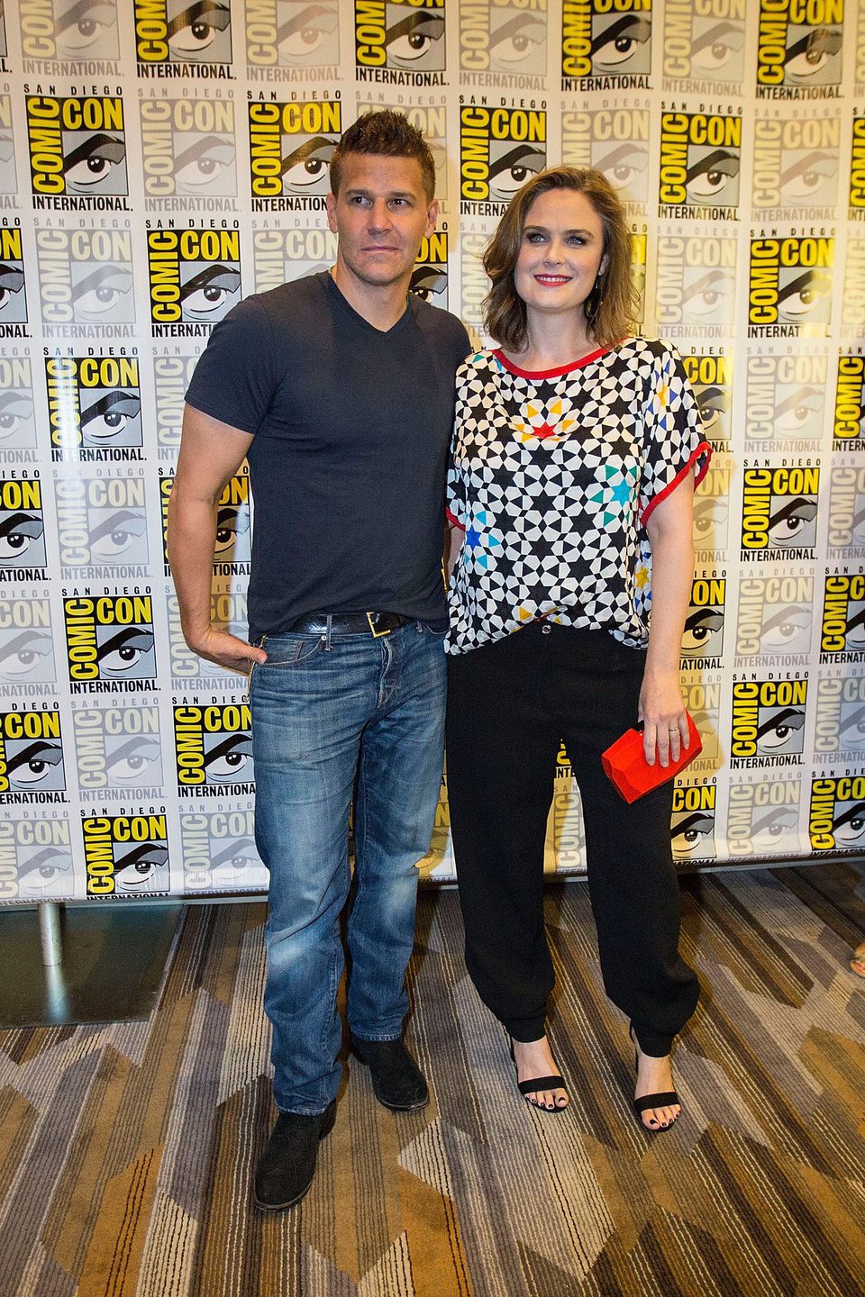 Emily Deschanel and David Boreanaz attend the Comic-Con International 2016