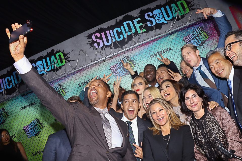 The 'Suicide Squad' cast take a selfie at the world premiere