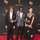 Gaten Matarazzo, Caleb McLaughlin and Millie Bobby Brown at the Emmys 2016 red carpet