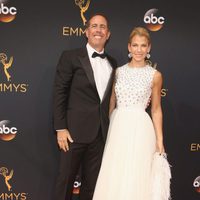 Jerry Seinfeld and Jessica Seinfeld at the Emmys 2016 red carpet