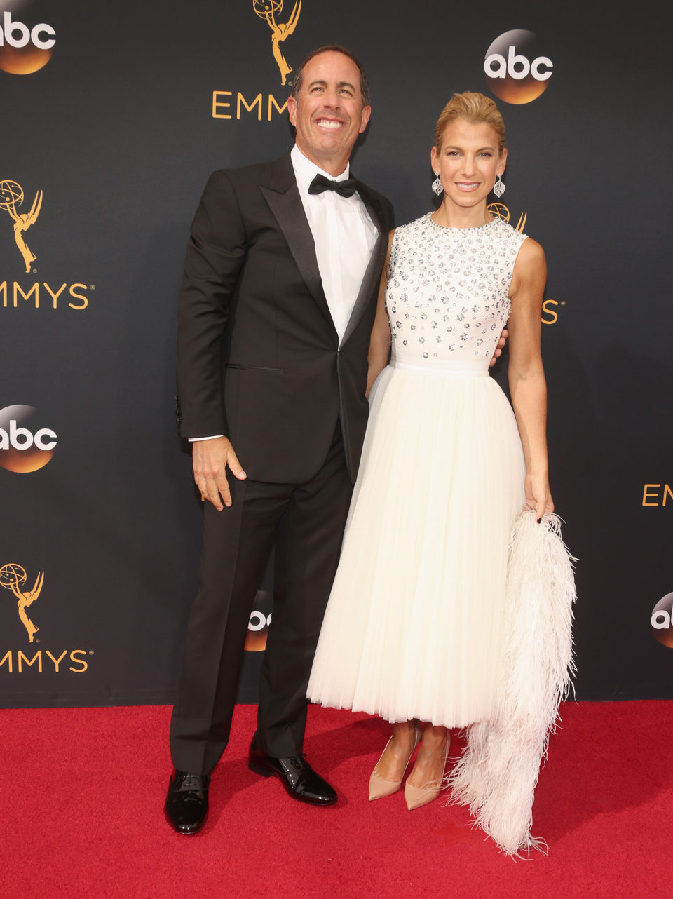 Jerry Seinfeld and Jessica Seinfeld at the Emmys 2016 red carpet