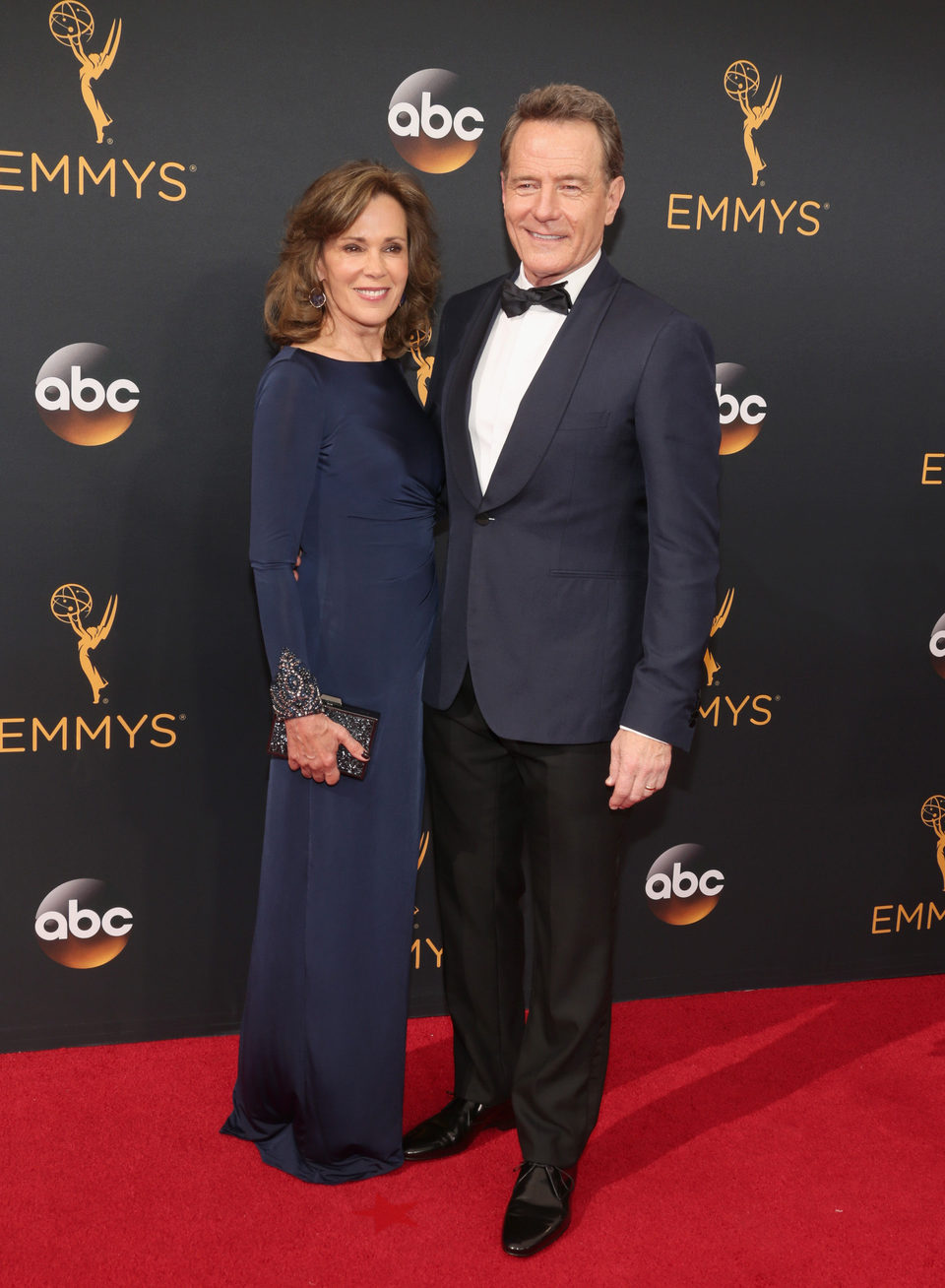 Bryan Cranston and Robin Dearden at the Emmys 2016 red carpet