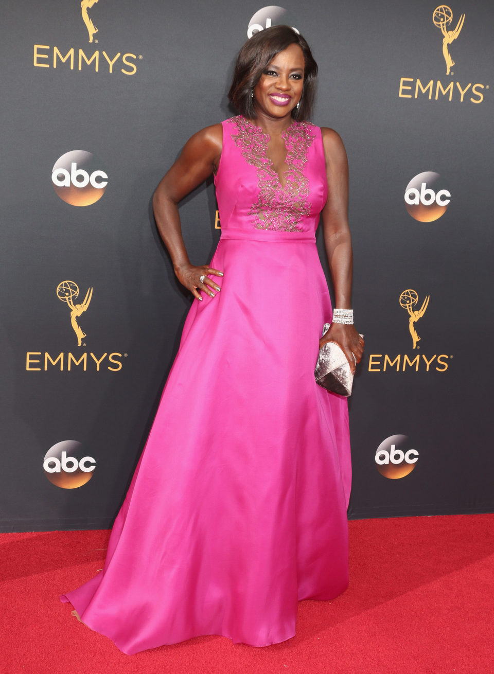 Viola Davis at the Emmys 2016 red carpet