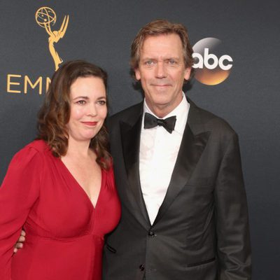 Hugh Laurie and Olivia Colman at Emmy 2016 red carpet