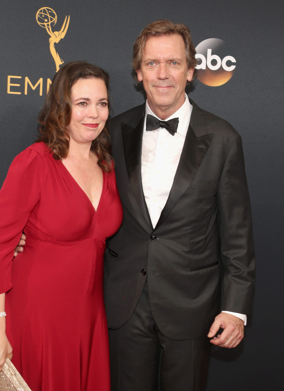 Hugh Laurie and Olivia Colman at Emmy 2016 red carpet