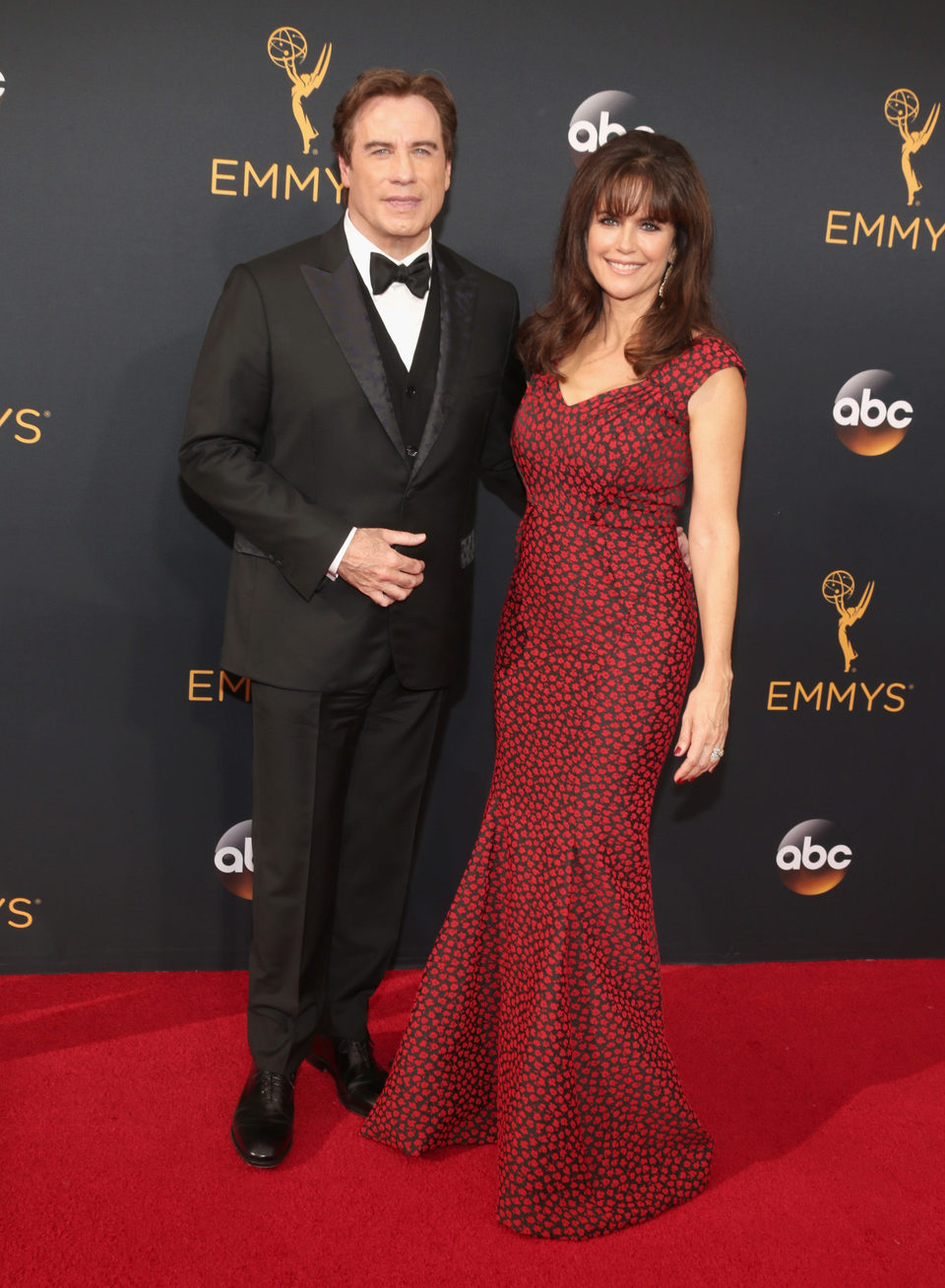 John Travolta and Kelly Preston at Emmys 2016 red carpet