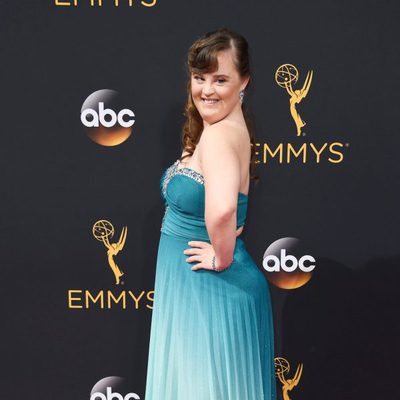 Jamie Brewer at Emmy 2016 red carpet 