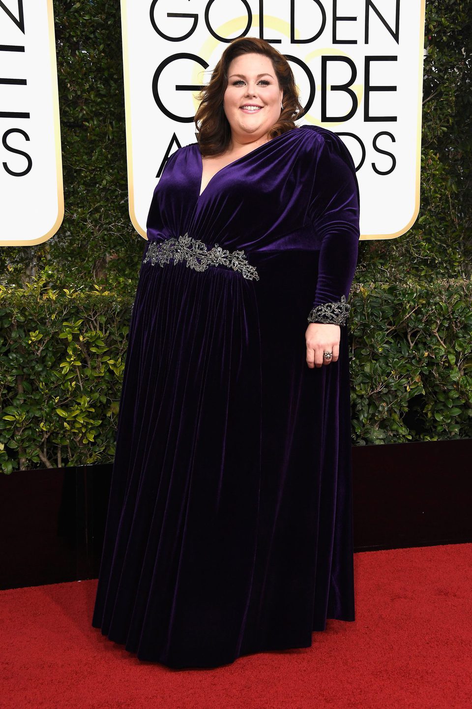 Chrissy Metz at Golden Globes 2017 red carpet