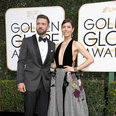 Justin Timberlake, Jessica Biel at the 2017 Golden Globes red carpet