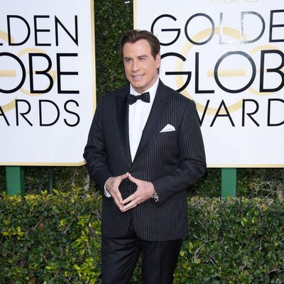 John Travolta at the 2017 Golden Globes red carpet