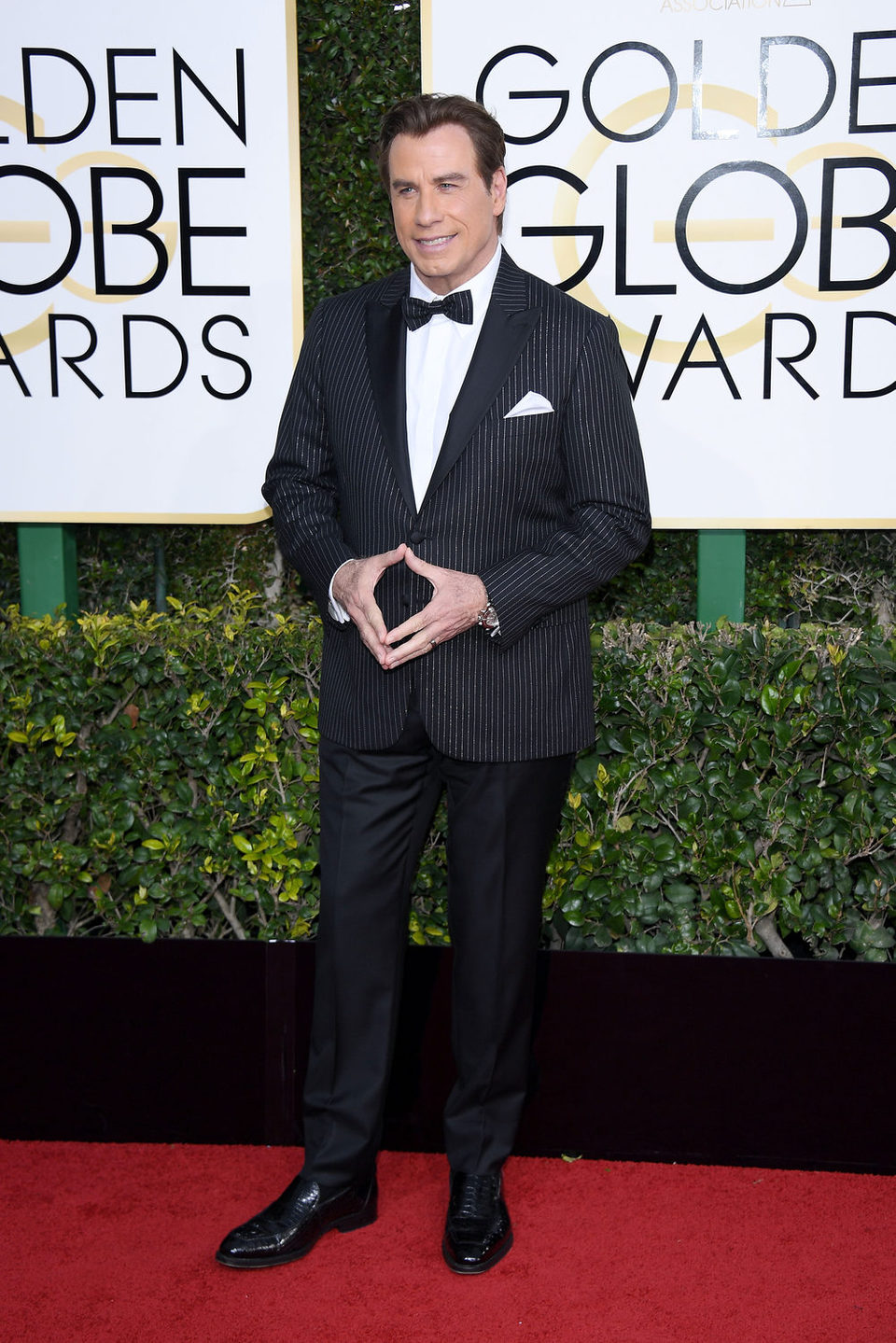 John Travolta at the 2017 Golden Globes red carpet