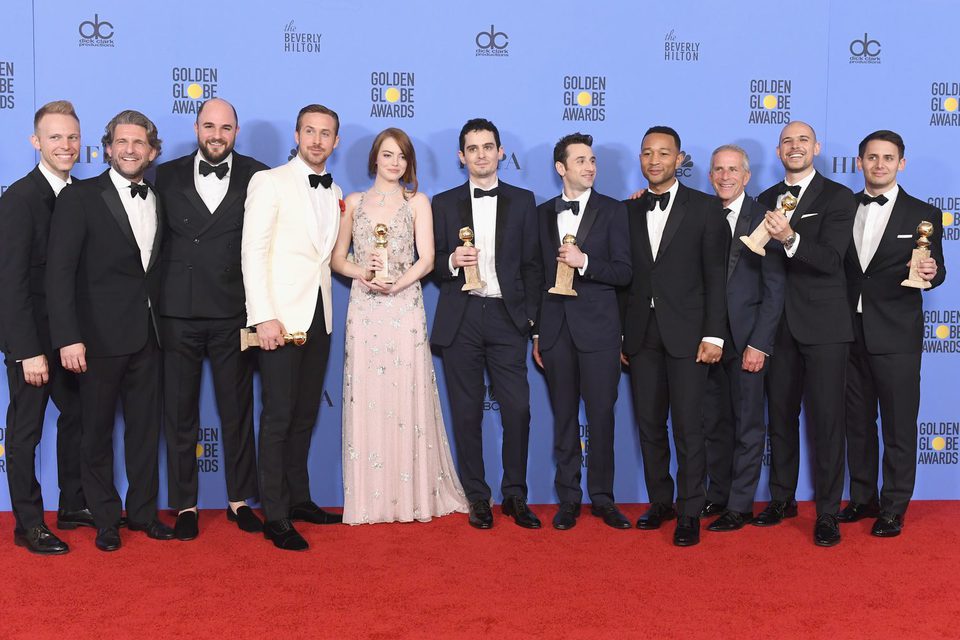 'La La Land' crew and cast after Golden Globes 2017