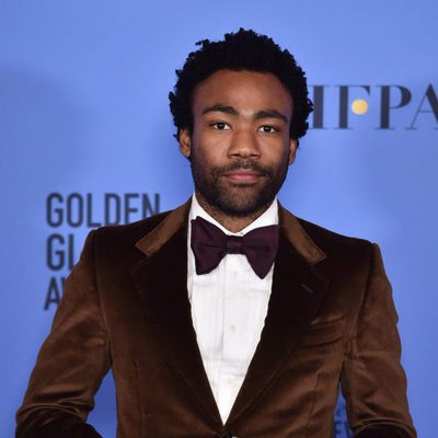 Donald Glover after the 2017 Golden Globes show