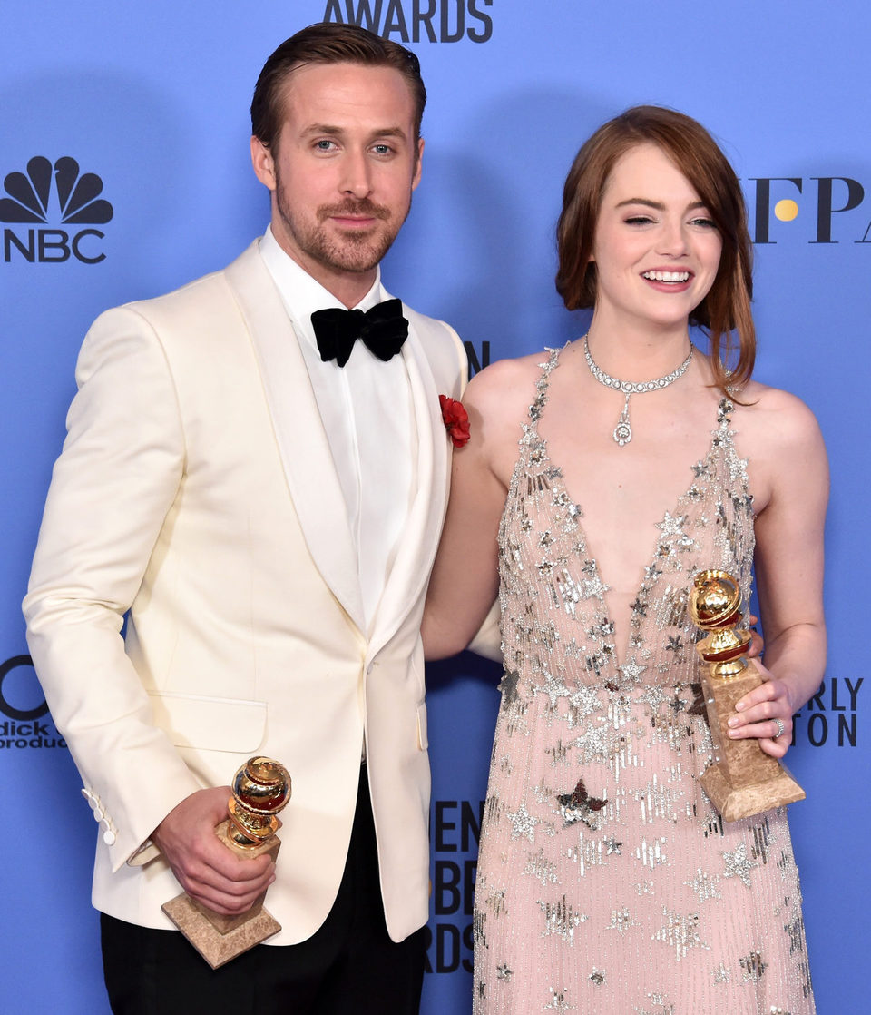 Ryan Gosling, Emma Stone after the 2017 Golden Globes show