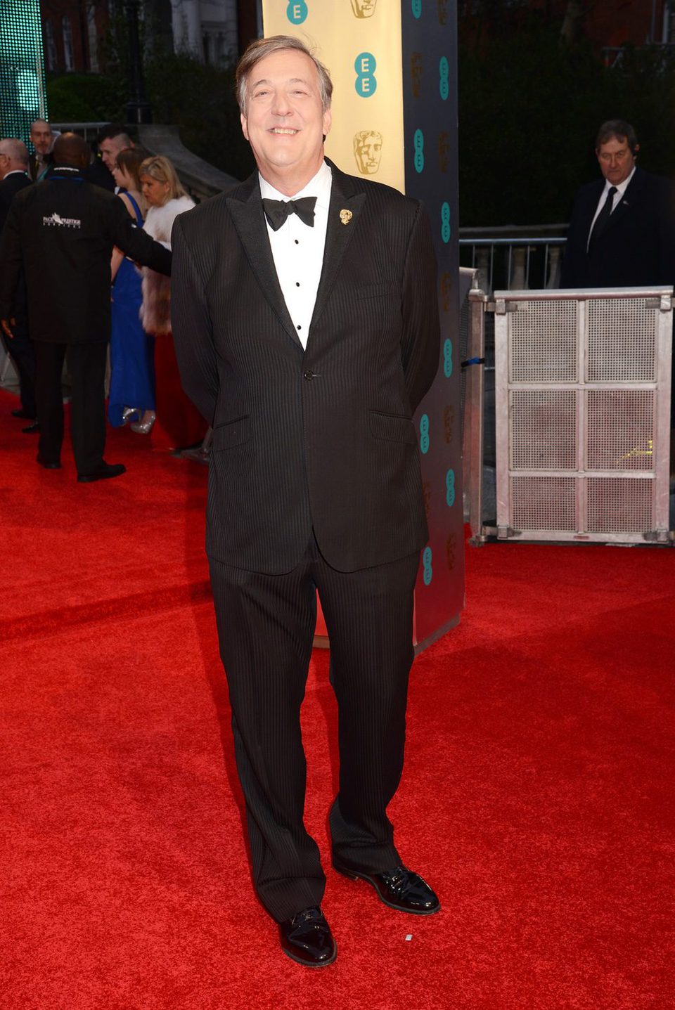 The BAFTA 2017 host, Stephen Fry, at the red carpet of the british awards