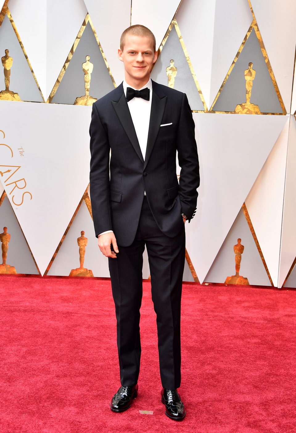 Lucas Hedges at the 2017 Oscars red carpet