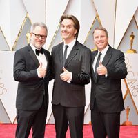 Rich Moore, Byron Howard and Jared Bush at the Oscars 2017 red carpet