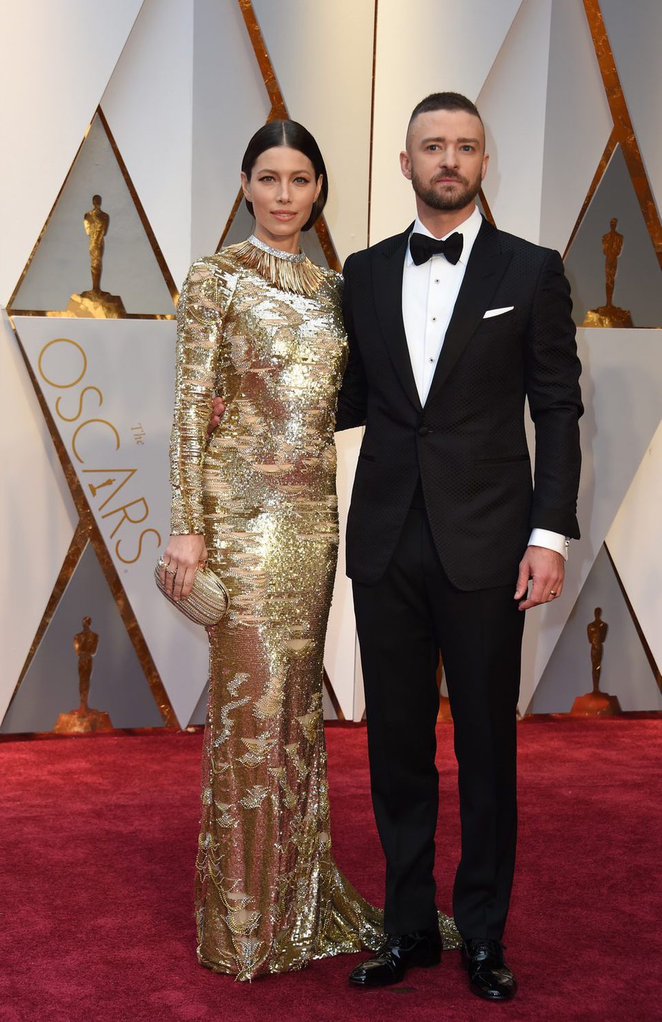 Jessica Biel and Justin Timberlake at the red carpet of the Oscars 2017