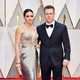 Matt Damon and Luciana Barroso at the red carpet of the Oscars 2017