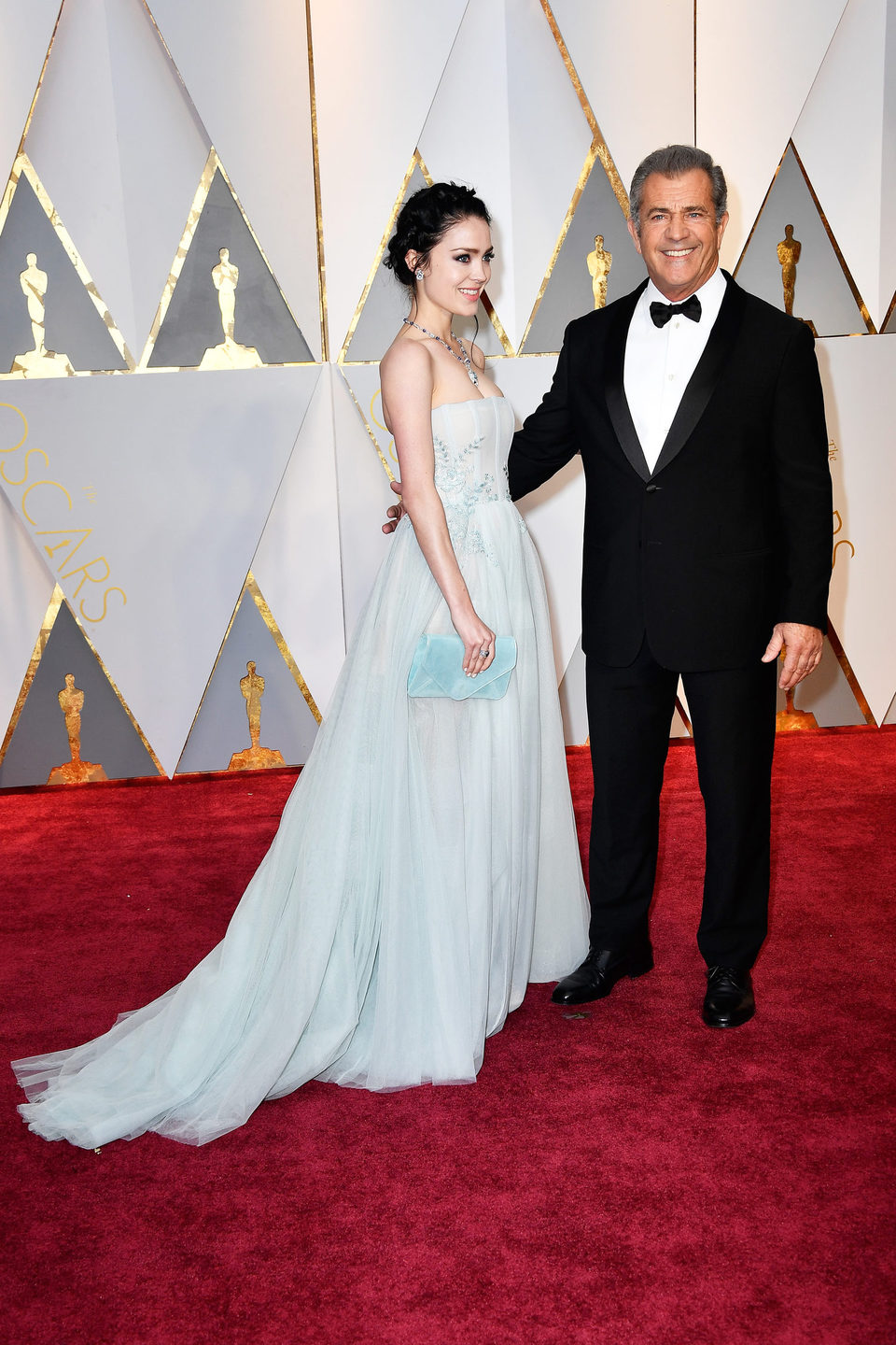 Mel Gibson and Rosalind Ross at the Oscars 2017 red carpet