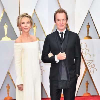 Sting and Trudie Styler at the red carpet of the Oscars 2017