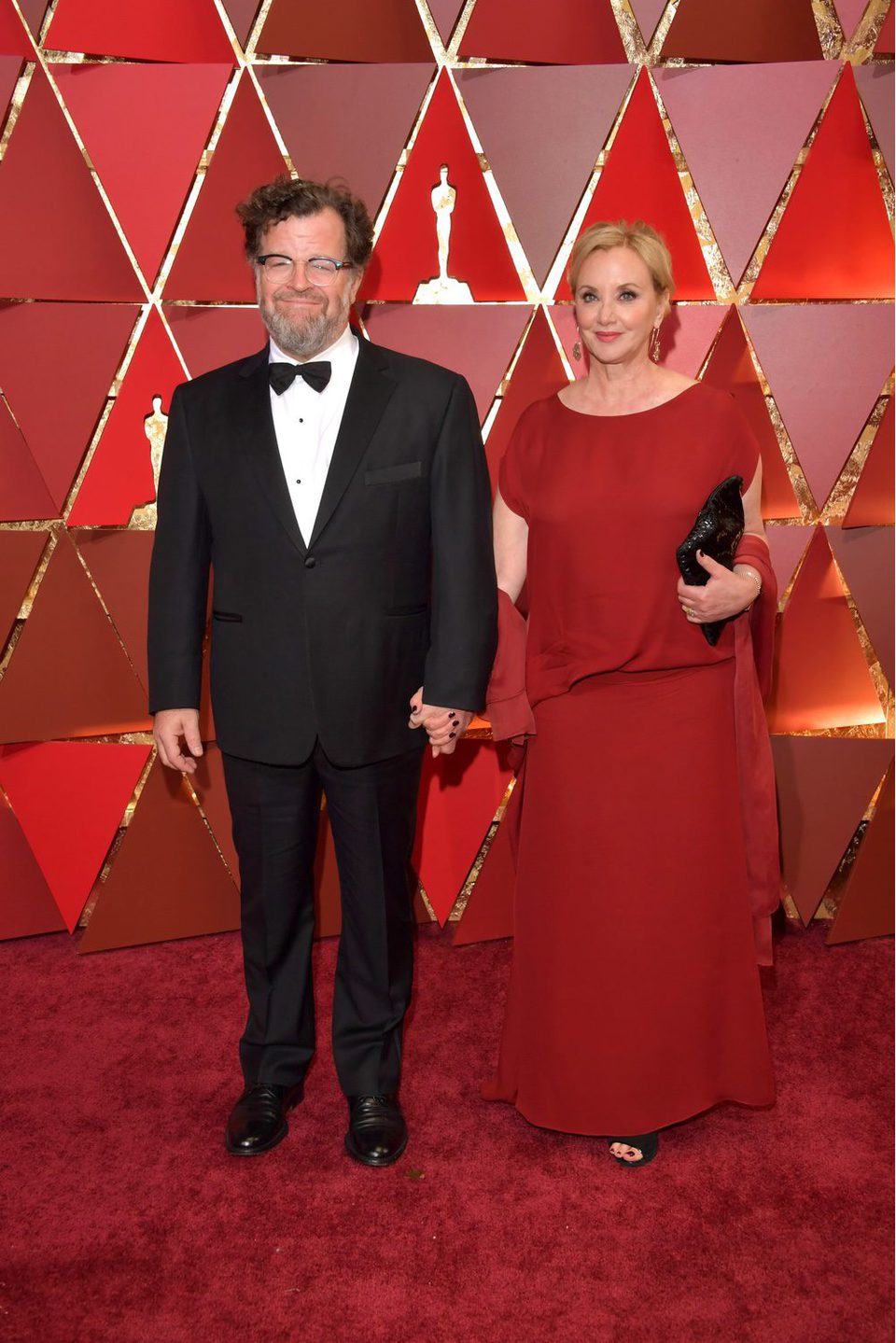 Kenneth Lonergan and J. Smith-Cameron at the red carpet of the Oscars 2017