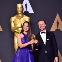 Joanna Natasegara and Orlando von Einsiedel, winners for Documentary Short Subject's Oscar for 'The White Helmets'