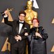 Kristof Deak and Anna Udvardy, winners of the Short Film (Live Action)'s Oscar for 'Sing'