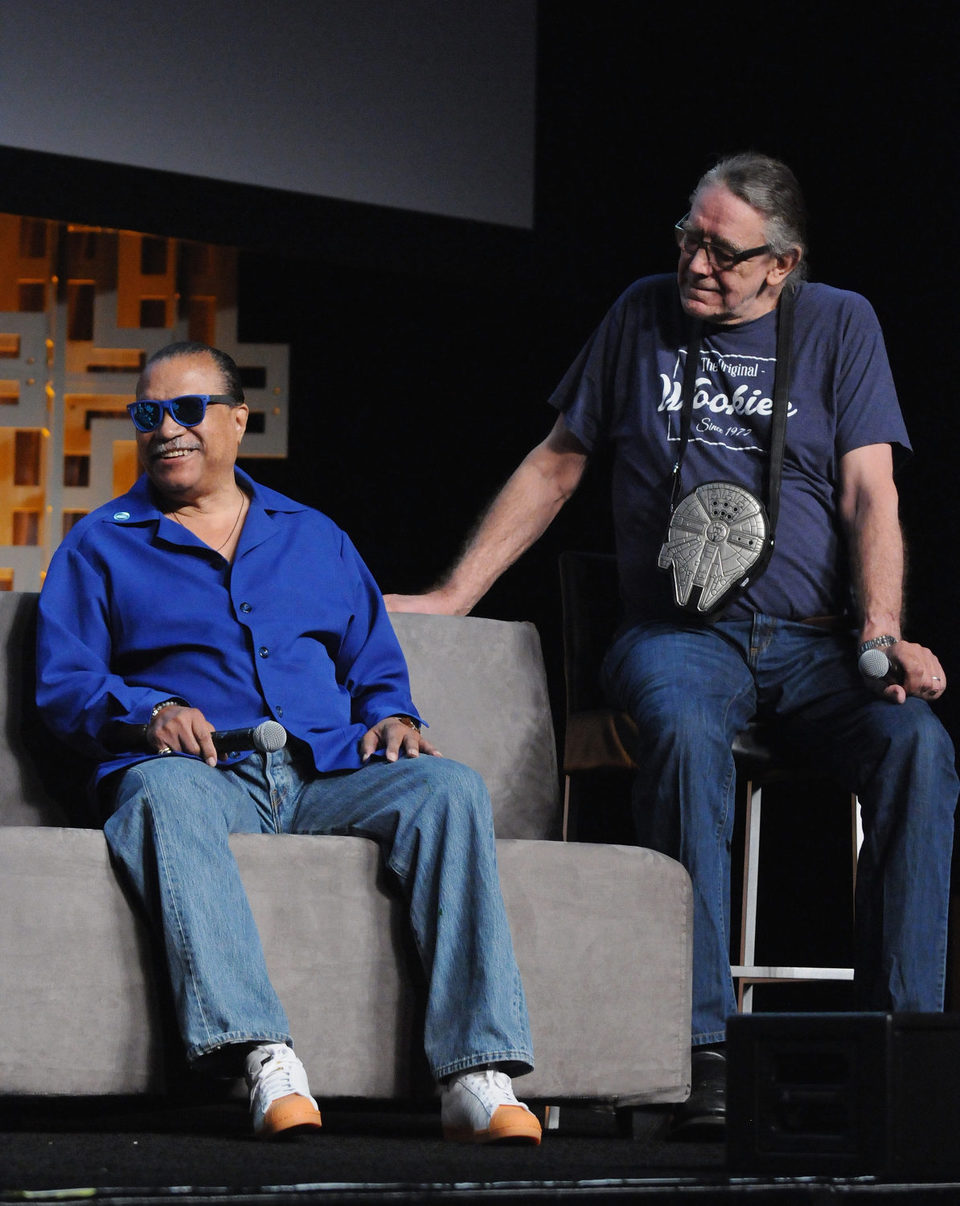 Billy Dee Williams and Peter Mayhew during the Star Wars Celebration