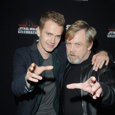 Mark Hamill and Hayden Christensen in the Star Wars Celebration