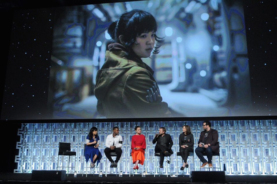 Rose's image during 'The Last Jedi' panel at the Star Wars Celebration