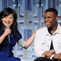 Kelly Marie Tran and John Boyega at the panel of 'The last Jedi' in the Star Wars Celebration