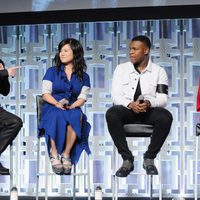 Daisy Ridley, Kelly Marie Tran, Mark Hamill and John Boyega at the panel of 'The last Jedi' in the Star Wars Celebration