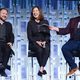 Ryan Johnson, Kathleen Kennedy and Josh Gad at the panel of 'The last Jedi' in the Star Wars Celebration