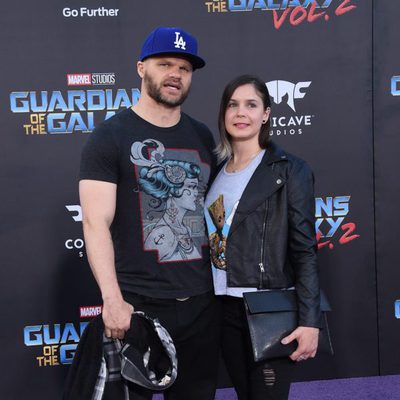 Evan Jones and Rebecca Glatt at world premiere of 'Guardians of the Galaxy Vol. 2'