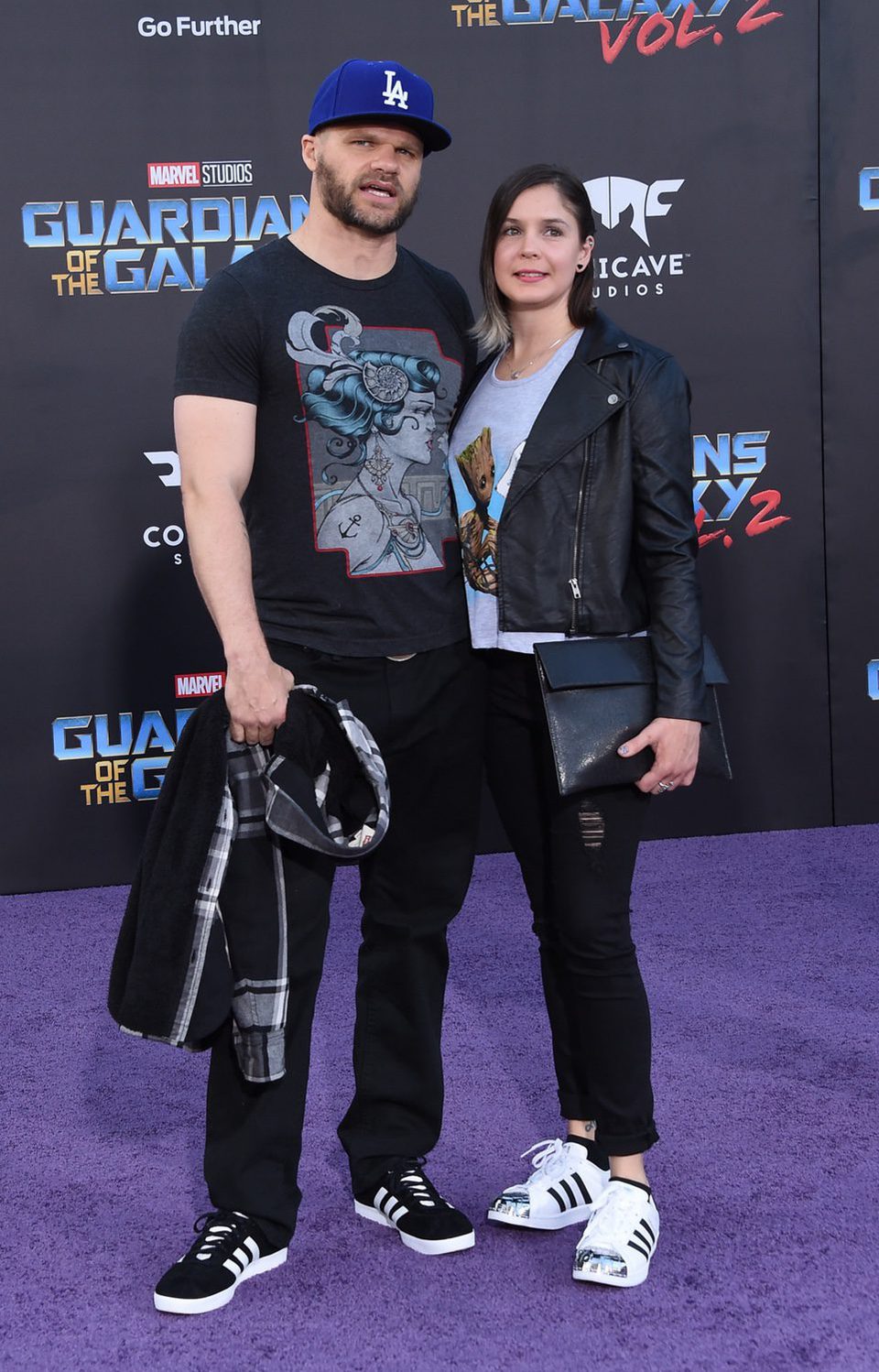 Evan Jones and Rebecca Glatt at world premiere of 'Guardians of the Galaxy Vol. 2'