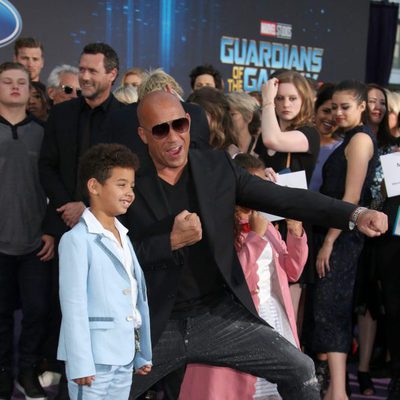 Vin Diesel and his son at world premiere of 'Guardians of the Galaxy Vol. 2'