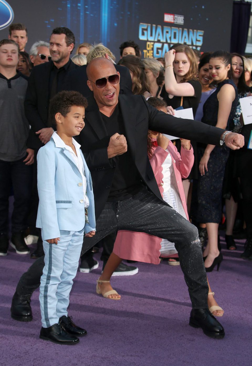 Vin Diesel and his son at world premiere of 'Guardians of the Galaxy Vol. 2'