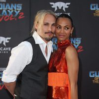 Zoe Saldana and Marco Perego at world premiere of 'Guardians of the Galaxy Vol. 2'