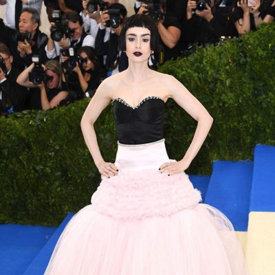 Lilly Collins on the Met Gala red carpet 2017