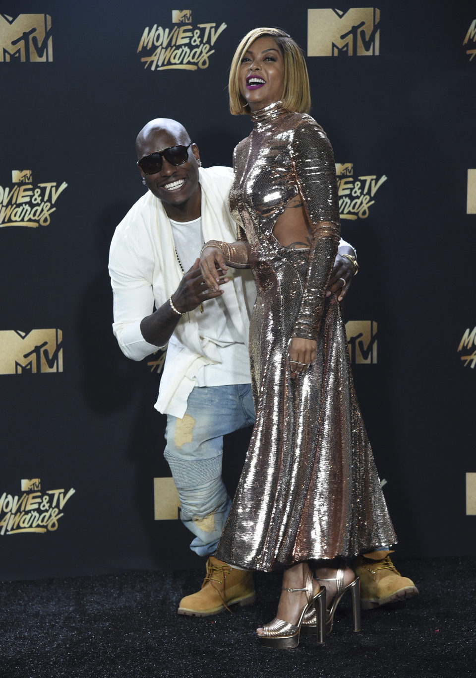 Taraji P. Henson and Tyrese Gibson during the MTV Movie & TV Awards 2017