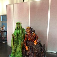 Two fans dresssed up like Te Fiti and Ta K? in the D23