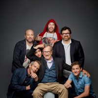 The team of 'Ready Player One' poses in the Comic-Con 2017