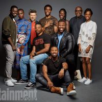 The 'Black Panter' team poses during the Comic-con 2017