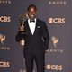 Sterling K. Brown with his Emmy 2017 for best actor in a drama series