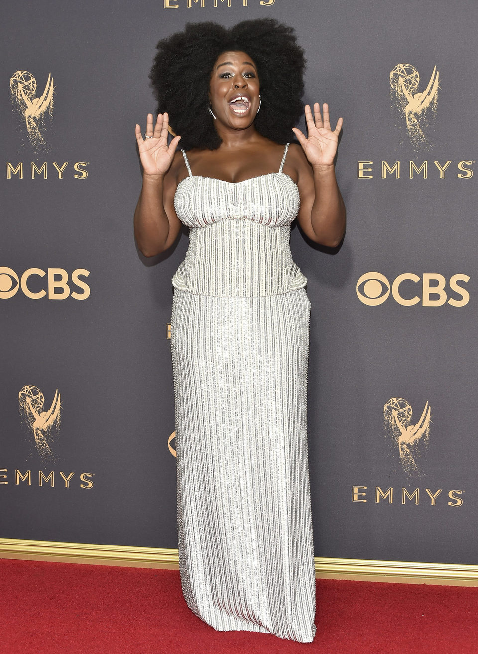 Uzo Aduba at the Emmys 2017 red carpet