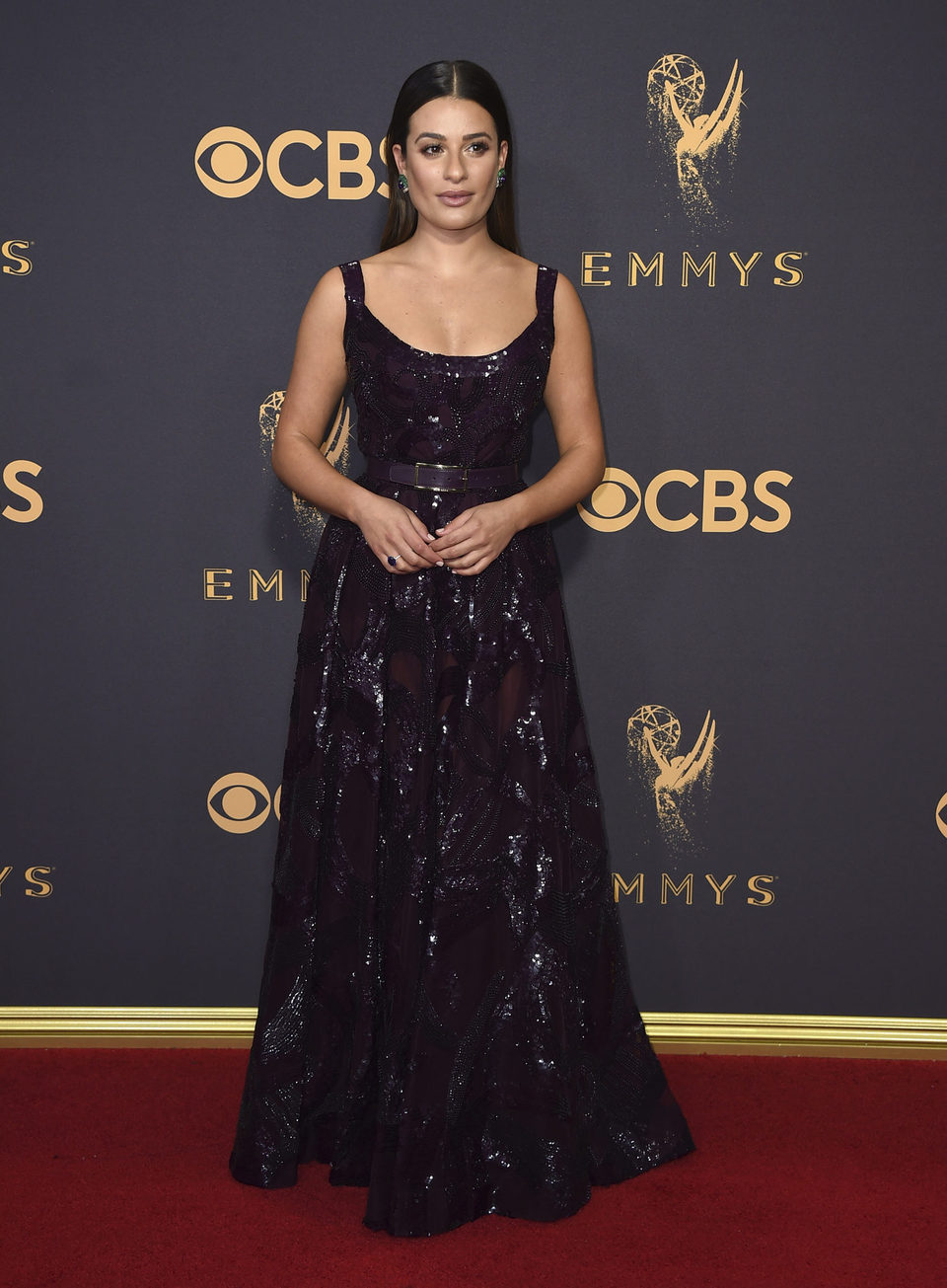 Lea Michele at the Emmys 2017 red carpet