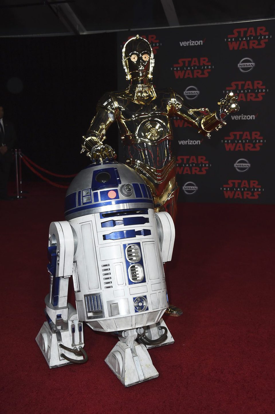 R2-D2 and C-3PO at the Star Wars: The Last Jedi premiere