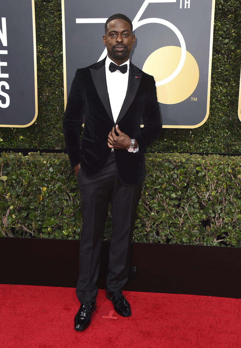 Sterling K. Brown at the Golden Globes 2018 red carpet